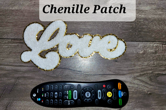 White Love Chenille Patch